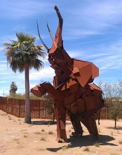 Loxodonta africana sculpture in Tucson, May 2013 - from the east